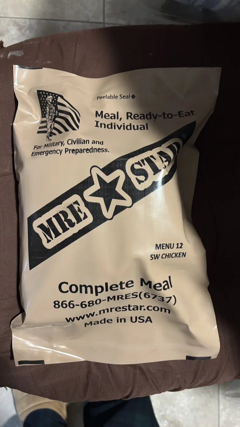 The actual MRE STAR pouch shipped to customers